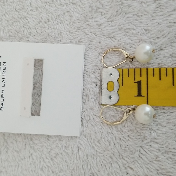 New Ralph Lauren Pearl Drop Earrings - Picture 5 of 5